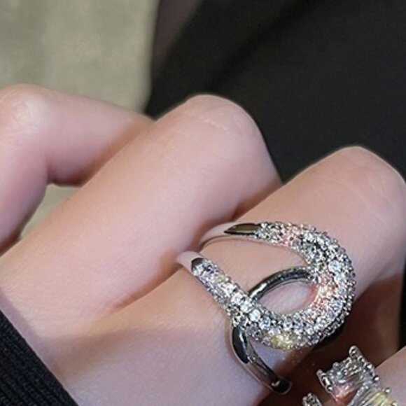 Twist Design Rhinestone Decorative Ring - Picture 1 of 2